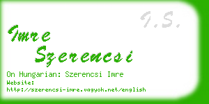 imre szerencsi business card